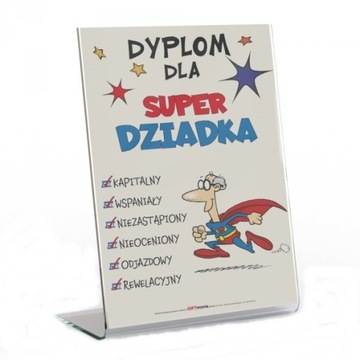 Ramka plexi - Super Dziadek, Prezent na Święta dla Dziadka