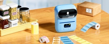 Мини-термопринтер Phomemo M110 для самоклеящихся этикеток и наклеек синий