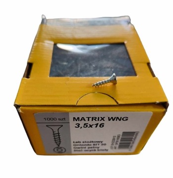 Wkręty do drewna MATRIX 3,5x16 WNG 100 szt. łeb stożkowy soczewkowy