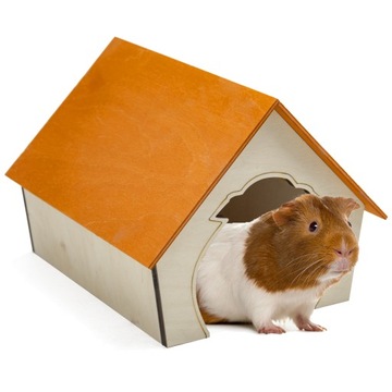 DREWNIANY DOMEK KLATKA DLA ŚWINKI MORSKIEJ GRYZONI