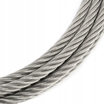 Lina linka stalowa NIERDZEWNA INOX Kwasoodporna splot 7x7 6mm 1m