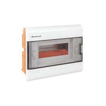 Rozdzielnica modułowa 1x8 podtynkowa, drzwi transparentne IP40 (N+PE) SRp-8