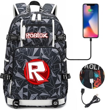 ВОДОНЕПРОНИЦАЕМЫЙ ШКОЛЬНЫЙ РЮКЗАК ROBLOX USB НОВЫЙ