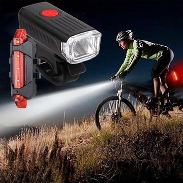 НАБОР СВЕТОДИОДНЫХ ВЕЛОСИПЕДНЫХ ФОНАРОВ ПЕРЕДНИХ И ЗАДНИХ ДЛЯ ВЕЛОСИПЕДА + USB-ФАРЫ ДЛЯ ВЕЛОСИПЕДА