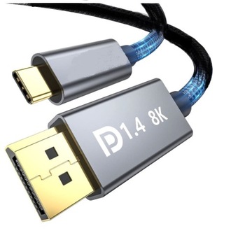 Adapter przejściówka USB-c do DisplayPort 8K 4K do Mac MacBook M1 M2 M3
