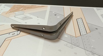 КРОНШТЕЙН РУЧКА УГЛОВОЙ ОПОРА ПОЛКА К ПОЛКЕ СЕРЫЙ МЕТАЛЛ 150х120 ММ