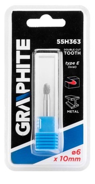 Frez do metalu OWALNY 6x10mm TYP E GRAPHITE