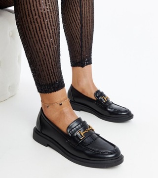 Черные лоферы с пряжкой Laurel, размер 40.