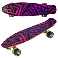 ДЕТСКИЙ СКЕЙБОРД FISZA ABEC-7 СВЕТЯЩИЕСЯ СВЕТОДИОДНЫЕ КОЛЕСА С ТВЕРДЫМ ГРАФИТТИ УЗОРОМ
