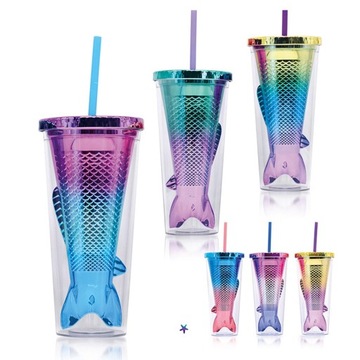 Szklanka Glamour z cekinami i brokatem, o podwójnych ściankach, odporna na zalanie, styl G