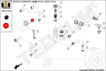 РЕЗИНОВЫЙ ПЕРЕДНИЙ СТАБИЛИЗАТОР ВНУТРЕННИЙ CHRYSLER DODGE 300C