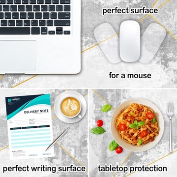 mata ochronna na biurko do biura beton złoto 120cm