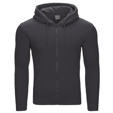 BL08 r. XXL GŁADKA ROZPINANA BLUZA Z KAPTUREM