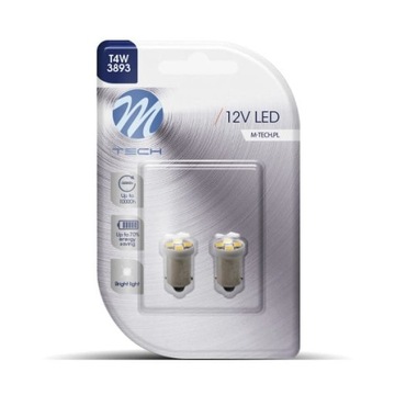 ŻARÓWKA T4W LED OSRAM 4xSMD 2835 Ba9s BIAŁA M-tech
