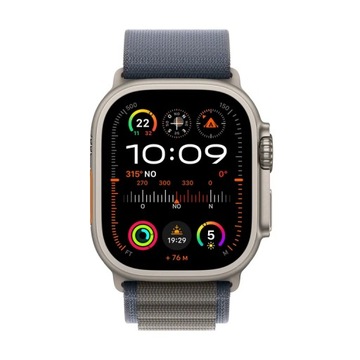 Apple Watch Ultra 2 OLED, 49 мм, цифровой, 410 x 502 пикселей, сенсорный экран, 4G, титановый