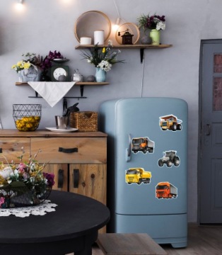 Магниты на холодильник детские, набор ГРУЗОВИКИ