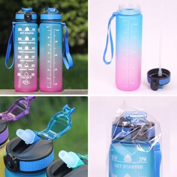 МОТИВАЦИОННАЯ БУТЫЛКА ДЛЯ ВОДЫ СПОРТИВНАЯ БУТЫЛКА С МЕРКОЙ ДЛЯ ФИТНЕС-ЗАЛОВ 1Л