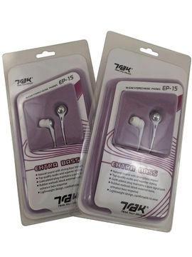 SŁUCHAWKI DOUSZNE TRAK EP-15 BIAŁE - MUSIC EARPHONES - ZESTAW 50 SZTUK !