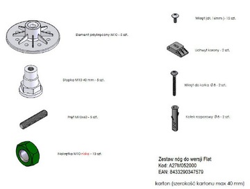КОМПЛЕКТ НОЖЕК ДЛЯ ДУШЕВОГО ПОДДОНА FLAT ROCA