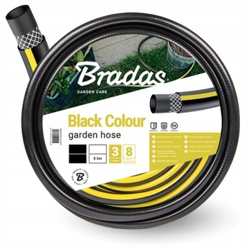 Садовый шланг 1/2 дюйма, 3 слоя, прочный, долговечный, 30 м, черный цвет, Bradas