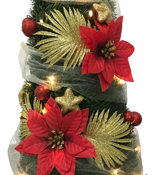 ДЕКОРИРОВАННЫЙ КОНУС РОЖДЕСТВЕНСКИЙ ОРНАМЕНТ ИСКУССТВЕННАЯ РОЖДЕСТВЕНСКАЯ ЕЛКА, УКРАШЕННАЯ 180см + LED