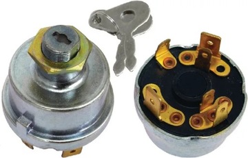 Ignition switch with key, 12/24V, 4 positions, 16A, blade terminals
