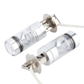 2x H3 6000K Niebieski 100W Zestaw żarówek LED do