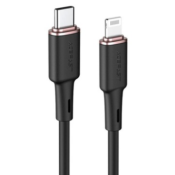 Kabel USB Typ C do Apple Lightning ACEFAST 8-pin MFi PD30W 1,2m Czarny