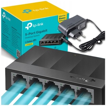 ENERGOOSZCZĘDNY SWITCH TP-LINK LS1005G ROZDZIELACZ LAN 5 port 5x1GBit 1GB