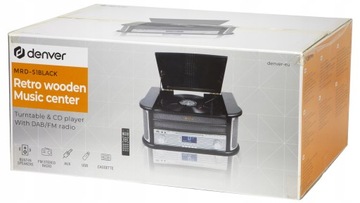 ДЕНВЕР РЕТРО Мини стерео проигрыватель кассет CD USB FMrm