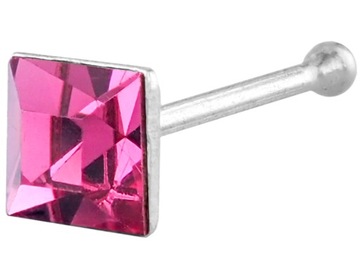 Kolczyk do nosa z cyrkonią 3 mm nos srebro 0,925