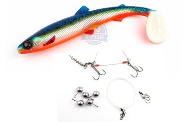 Zestaw2 BullTeez Shadtail 18cm Crazy Cop + Dozbrojka + Przypony Fc.