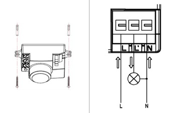 Микроволновой датчик движения MINI в сумерках для светодиодов