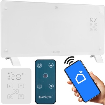 GRZEJNIK WIFI TERMOSTAT KONWEKCYJNY SZKLANY 2000W