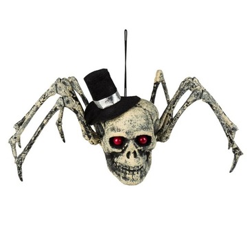 PAJĄK Z CZASZKĄ 23x29 CM DEKORACJA HALLOWEEN 72158