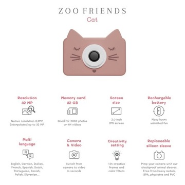 The Zoofamily - Детский цифровой фотоаппарат Zoo Friends - Кот