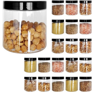 pojemniki do przechowywania produktów sypkich 500ml słoik PET 0,5l 20szt