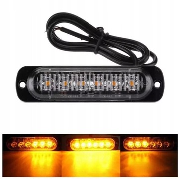 OBRYSÓWKA POMARAŃCZOWA STROBOSKOP LAWETA TIR 6 LED
