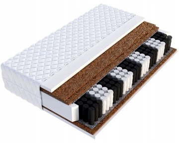 Twardy Materac 200x180 Kokosowy z Pokrowcem 23 cm H4 H5 Strefowy 3x KOKOS