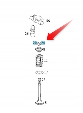 ZABEZPIECZENIE ZAWORU STOŻEK MERCEDES A1020530226