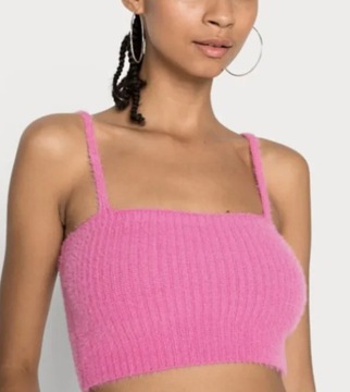 MISSGUIDED RÓŻOWY CROP NA RAMIĄCZKACH 34/36 ZZA