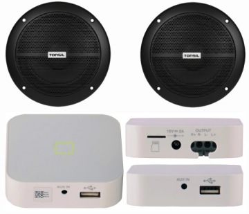 Sada: 2x stropní reproduktor Zgsu 16/2 Černý zesilovač Tonsil WS-20 Wifi