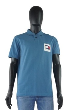 TOMMY HILFIGER NIEBIESKA KOSZULKA POLO LOGO (M)