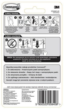 Прозрачные крючки Command для подвешивания украшений 20S