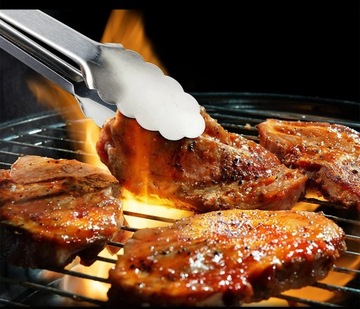 Щипцы кухонные, сталь, силикон, металлические ручки, 3 шт, набор для барбекю