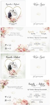 Свадебные Приглашения, Свадебные Сердца, цветы, Серия SP