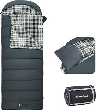 KINGCAMP COMFORT 280 ЗИМНИЙ СПАЛЬНЫЙ МЕШОК, СЕРЫЙ