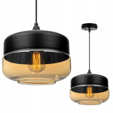 Lampa Sufitowa Wisząca Szklany Klosz Nowoczesna