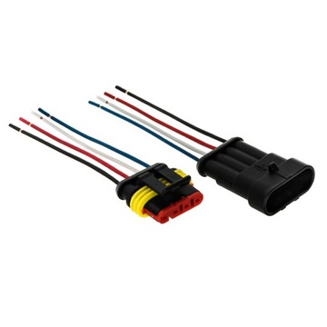 KOSTKA WTYK ZŁĄCZE HERMETYCZNE SUPERSEAL 4 PIN 1.5 Z KABLEM SAMOCHODOWE