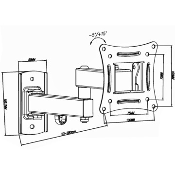 ПОВОРОТНОЕ НАСТЕННОЕ КРЕПЛЕНИЕ ДЛЯ МОНИТОРА ТЕЛЕВИЗОРА 10-32 ДЮЙМА VESA ПРОЧНЫЙ